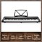 Ashthorpe 61-Key Digital Keyboard Piano with Stand and Bench, Portable Electronic Piano Keyboard Kit with Headphones, Microphone, Keynote Stickers
